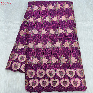 SS37 Tissu Voile 100 Africaine <span class=keywords><strong>suisse</strong></span> Voile nigérian lacets tissu haute qualité brodé lacets africains pour robes de mariée - Product Image 2