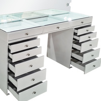 Élégante Coiffeuse de Salon avec Miroir pour Maquillage et Station de Beauté