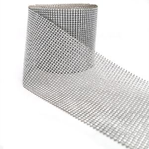 Prezzo di fabbrica d'argento del rhinestone trim 10 yard di nozze taglio del diamante della maglia wrap rotolo di nastro per la floreale decorazione del giardino - Product Image 5