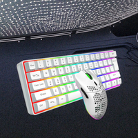 Vente chaude HXSJ V700 RGB lumineux USB nouveau clavier souris Combos 61 touches ensemble de jeu pour membrane anglaise