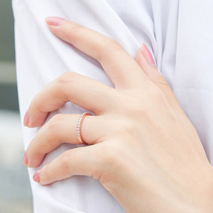 Bague européenne et américaine en argent S925 Bague pour femme en argent pur doublé, bague pour femme en zircon doublé de diamants de même style, bague en argent - Product Image 4