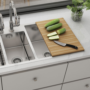 Lavello Triplo in Acciaio Inox 304 Rinforzato a Due Fori per Cucina Commerciale, Uso Ristorante, Fatto a Mano - Product Image 5