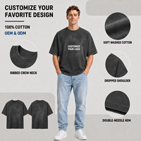 T-shirt en coton surdimensionné pour homme, personnalisé avec impression privée, lavé, doux, respirant, grande taille, décontracté, confortable, couleur unie