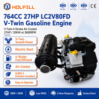 Moteur à essence bicylindre refroidi par air LONCIN LC2V80FD 764CC 27HP à démarrage électrique Euro 5 pour utilisation marine