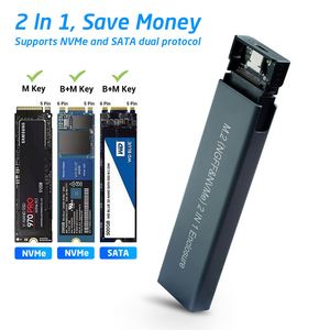 Boîtier SSD M.2 2-en-1 PCIe SATA 3.0/4.2/6.0/8.0 vers USB 3.1 en aluminium pour disques NVMe/NGFF M.2 - Product Image 2