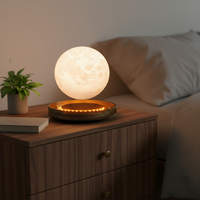 Lampe de chevet ronde minimaliste pour la décoration de la maison, lampe de nuit LED à commande tactile à brancher, design lune flottante, cadeau, lampe de table