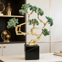 Nouvel objet décoratif en laiton et améthyste naturelle de style chinois, Arbre porte-bonheur pour salon, entrée, meuble TV et cave à vin