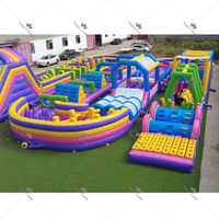 Nouveau parc d'obstacles gonflable interactif 2026 – Château gonflable personnalisé pour course d'obstacles, idéal pour les entreprises de location