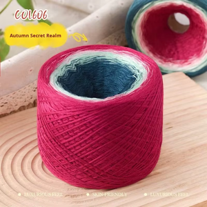Merserize Pamuk/Akrilik Karışımlı İplik 300g Çevre Dostu Yüksek Mukavemetli Degrade Uzun Segment Boyama El Dokuması Şal Battaniye - Product Image 6