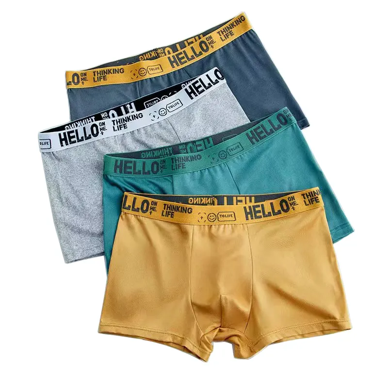 Thoáng khí thời trang da thân thiện với tùy chỉnh của nam giới cotton Boxer Briefs