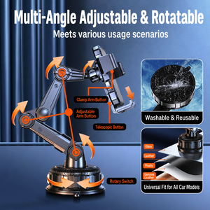 Penyangga Ponsel Mobil dengan Suction Cup, Universal untuk Dashboard/Kaca Depan, Anti Goyang, Dudukan Handphone untuk Navigasi Mobil - Product Image 4