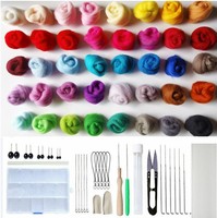 Sept artisanat prêt à expédier OEM & ODM feutre de laine mérinos bricolage feutre matériel animal fait à la main bricolage aiguille feutre kit