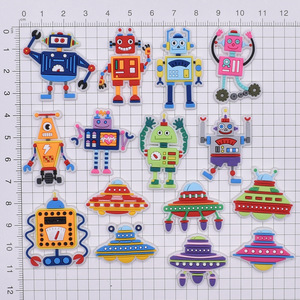 New Styles Cartoon Clog Decorations Accessories PVC soft Plastic <strong>Shoe</strong> Charm sets Color Robot <strong>UFO</strong> <strong>Shoes</strong> Charms Accessories