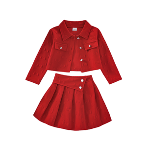 Usine printemps nouveau manteau à manches longues <span class=keywords><strong>jupe</strong></span> ensembles <span class=keywords><strong>10</strong></span> <span class=keywords><strong>ans</strong></span> adolescentes vêtements enfants ensemble fabricants de tenues pour adolescentes - Product Image 1