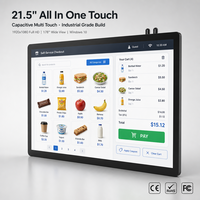 Terminal de point de vente PC de bureau tout-en-un Windows 21,5 pouces multi-touch Full HD 1080P Intel, moniteur interactif professionnel