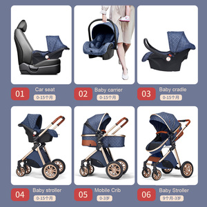 Passeggino di Lusso Rosa 3 in 1 per Bambini, Carrozzina Pieghevole con <span class=keywords><strong>Seggiolino</strong></span> <span class=keywords><strong>Auto</strong></span> - Product Image 6