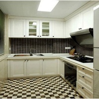 Meubles de cuisine modulaires en bois massif modernes avec comptoirs en résine et robinet de luxe, ensemble de meubles de cuisine personnalisé