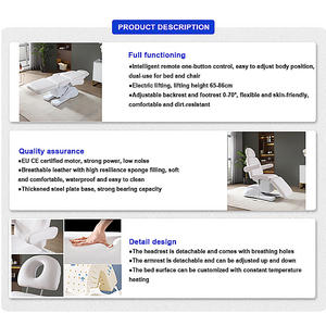 Lit de beauté d'exposition avec commande au pied intégrée Table de <span class=keywords><strong>massage</strong></span> électrique Mobilier de salon Fauteuil facial spa à base métallique - Product Image 5