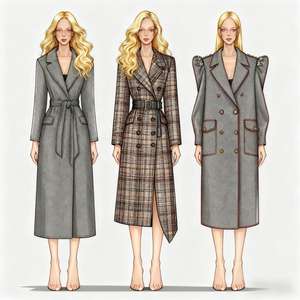 Cappotto <span class=keywords><strong>Trench</strong></span> in Cotone Doppiopetto di Alta Qualità per <span class=keywords><strong>Donna</strong></span> 2025, Design con Cintura, in Lana per l'Autunno, Personalizzabile ODM/OEM, Moda - Product Image 5