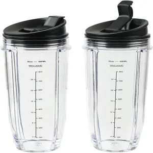 32OZ Cups with Sip N Seal Compatible with Nija Auto-iQ 1000W and Duo Blender