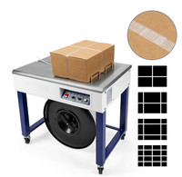 Machine à cerclage automatique de bureau à soudage à chaud électrique pour pneus, barils, tuyaux en acier, bande en PP, applications alimentaires
