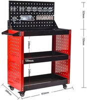Chariot de rangement d'outils mobile à 3 niveaux très résistant, très vendu, avec roues, support OEM ODM OBM