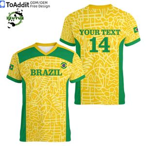 Großhandel Hochwertige 2026 Brasilien Fußballtrikots Spieleredition Maßgeschneiderte Original-Sets OEM-Service 100% Polyester Schnelltrocknend - Product Image 4