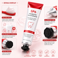 Dentifrice Herbal Probiotique SP6 Personnalisé Sans Fluorure Anti-Caries Protection des Gencives Blanchiment des Dents Tube en Aluminium 120g