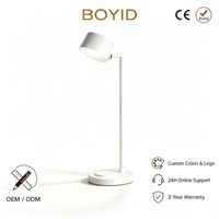 Lampe de bureau magnétique sans fil Boyid OEM moderne à LED DC pour la lecture, avec contrôle tactile réglable et chargeur sans fil, pour protéger les yeux