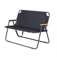 Chaise de camping double pliable robuste en acier au carbone, siège de plage extérieur, logo personnalisé, barbecue
