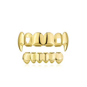 Grillz Hip Hop de Oro, Plata y Oro Rosa con Forma de Corazón, Unisex, para Uso Diario - Product Image 5