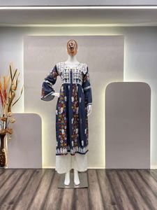 PANTALÓN DE TRABAJO Y TRABAJO BORDADO DE HILO DE ALGODÓN ESTAMPADO DE RAYÓN DE TENDENCIA NUEVA PRECIOSO COLOR DESGASTE CASUAL DIARIO PANTALÓN KURTI - Product Image 6