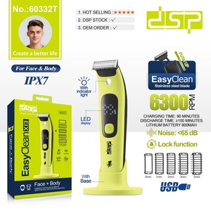 เครื่องโกนหนวดไฟฟ้าสำหรับผู้ชาย Dsp แบบชาร์จได้ กันน้ำ IpX7 ใบมีดเดี่ยว สำหรับตัดแต่งและดูแลขนบนใบหน้า - Product Image 2