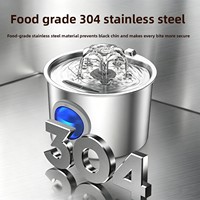 Tempat Minum Hewan Peliharaan Multi-Plug Kapasitas Besar 304 Stainless Steel Dispenser Air Mengalir Otomatis Pintar Bertenaga USB untuk Anjing