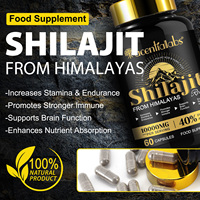 Acentiallabs Original Naturel Capsule de Shilajit Haute Pureté 10000 mg Pures Capsules de Shilajit Or avec Plus de 85 Oligo-éléments