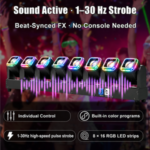 Barre <span class=keywords><strong>de</strong></span> projecteurs mobiles LED RGBW 8x60W pour scène, DMX512 RDM, contrôle auxiliaire par pixel, stroboscope, CRI95, 3200-7800K, pour <span class=keywords><strong>location</strong></span> événementielle/mariages - Product Image 4