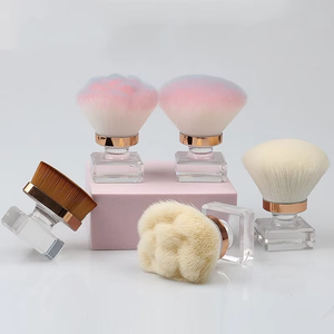 Brosse de nettoyage pour poussière d'ongles, manche transparent en acrylique, poils en nylon doux, pour poudre de maquillage et fond de teint, outil cosmétique de beauté - Product Image 1