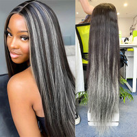 Perruque frontale 13x6 en cheveux humains, lisse, blonde, brésilienne, longue, entièrement en dentelle, pour cheveux brun foncé, grande perruque vierge >=40%