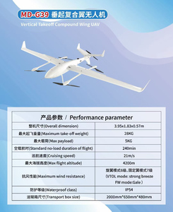 Drone <span class=keywords><strong>de</strong></span> livraison VTOL Nexa G39 RC avec moteur, charge utile <span class=keywords><strong>de</strong></span> 5 kg, inspection suspendue, projecteur <span class=keywords><strong>de</strong></span> recherche, longue portée, drone à aile fixe <span class=keywords><strong>de</strong></span> transport - Product Image 4
