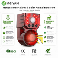Système d'alarme anti-intrusion MEIYAN, détecteur de mouvement solaire, lumière stroboscopique, sirène d'alarme 120 dB, télécommande, système d'alarme extérieur