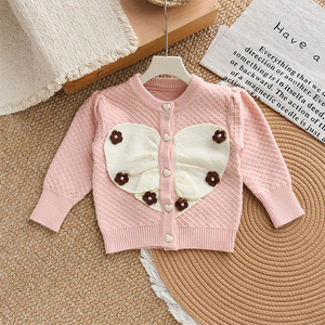 Maglione lavorato a <span class=keywords><strong>maglia</strong></span> con decorazione a farfalla <span class=keywords><strong>bianca</strong></span> abbinata da ragazza autunno inverno maglioni da ragazza - Product Image 3