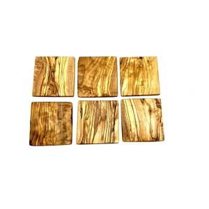 Sottobicchiere quadrato in vetro di legno con incisione laser - Product Image 1