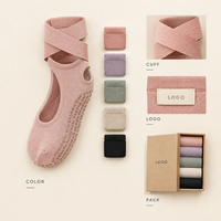 Chaussettes de danse et de Pilates Studio Grip, noires, à semelle intégrale, à talon ouvert, avec manchette enveloppante inspirée du ballet, ajustement parfait, pour la barre, lavables, avec gradation de taille