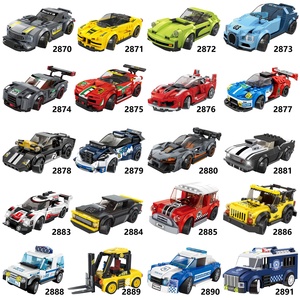 2870-2891 bloc voiture série créative MOC Supercar voiture de sport chariot élévateur bus <span class=keywords><strong>ville</strong></span> rue scène décoration bloc de construction jouet - Product Image 5