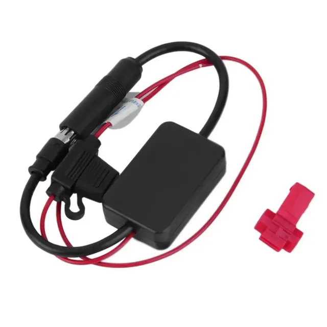 Universal 12V Auto Car Radio FM Antenna Signal Booster Amplifier and Enhance Adapter for Marine Vehicles Boats and RVs