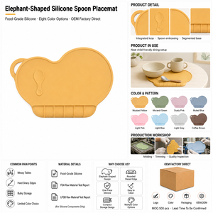 <span class=keywords><strong>Tapis</strong></span> de table en <span class=keywords><strong>silicone</strong></span> en forme de nuage pour enfants, antidérapant, de qualité alimentaire, avec fente de rangement pour cuillère et boucle de suspension - Product Image 2