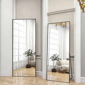 Miroir sur pied pleine longueur classique pour décoration intérieure avec miroir mural à cadre en alliage d'aluminium trempé avec cadre en métal sans lumière - Product Image 5