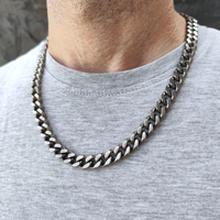 Medical Grade Pure Titanium Miami Cuban Curb Link Chain Necklace Hypoallergenic Men's Jewelry REACH Salt Spray Test Passed