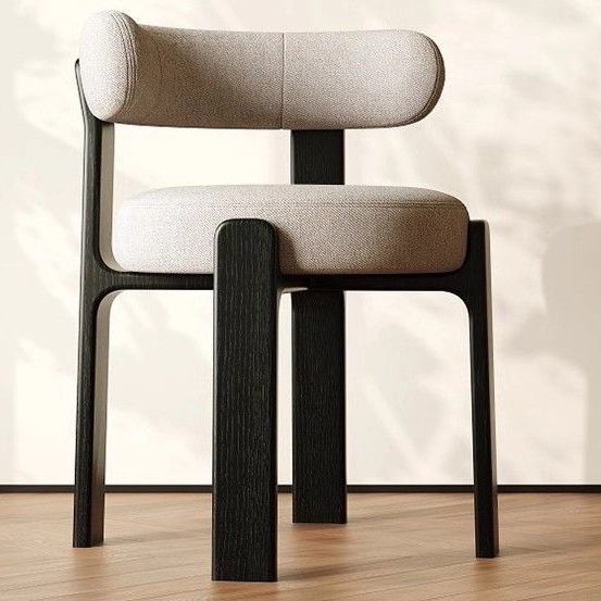 Structure noire, tissu lin coton beige