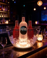 Nouveaux modèles de seaux à glace en plastique lumineux avec pinces à glace pour bar, KTV, restaurant - Design minimaliste